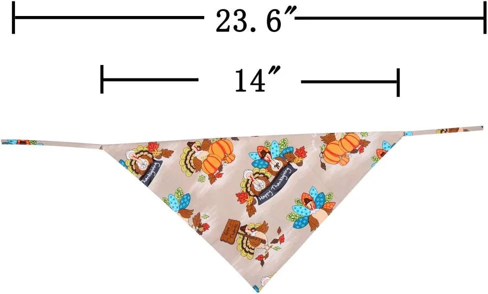 Thanksgiving Dog Bandana Reversible Triangle Bibs Scarf Accessories for Dogs Cats Pets Animals