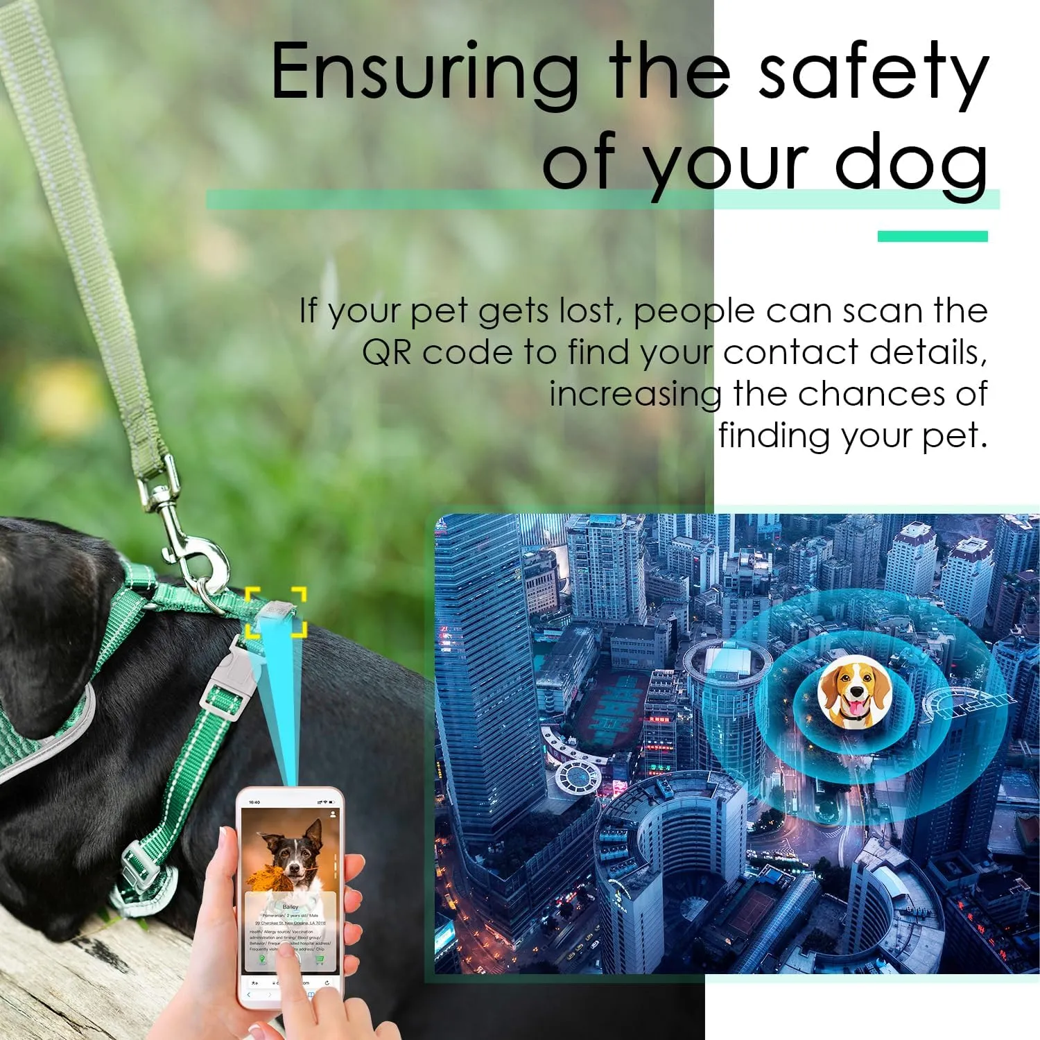 ThinkPet Reflective Breathable Soft Air Mesh with QR Code Dog Tag Puppy Choke Free Over Head Vest Harness for Puppy Small Medium Dogs and Cats Medium Teal