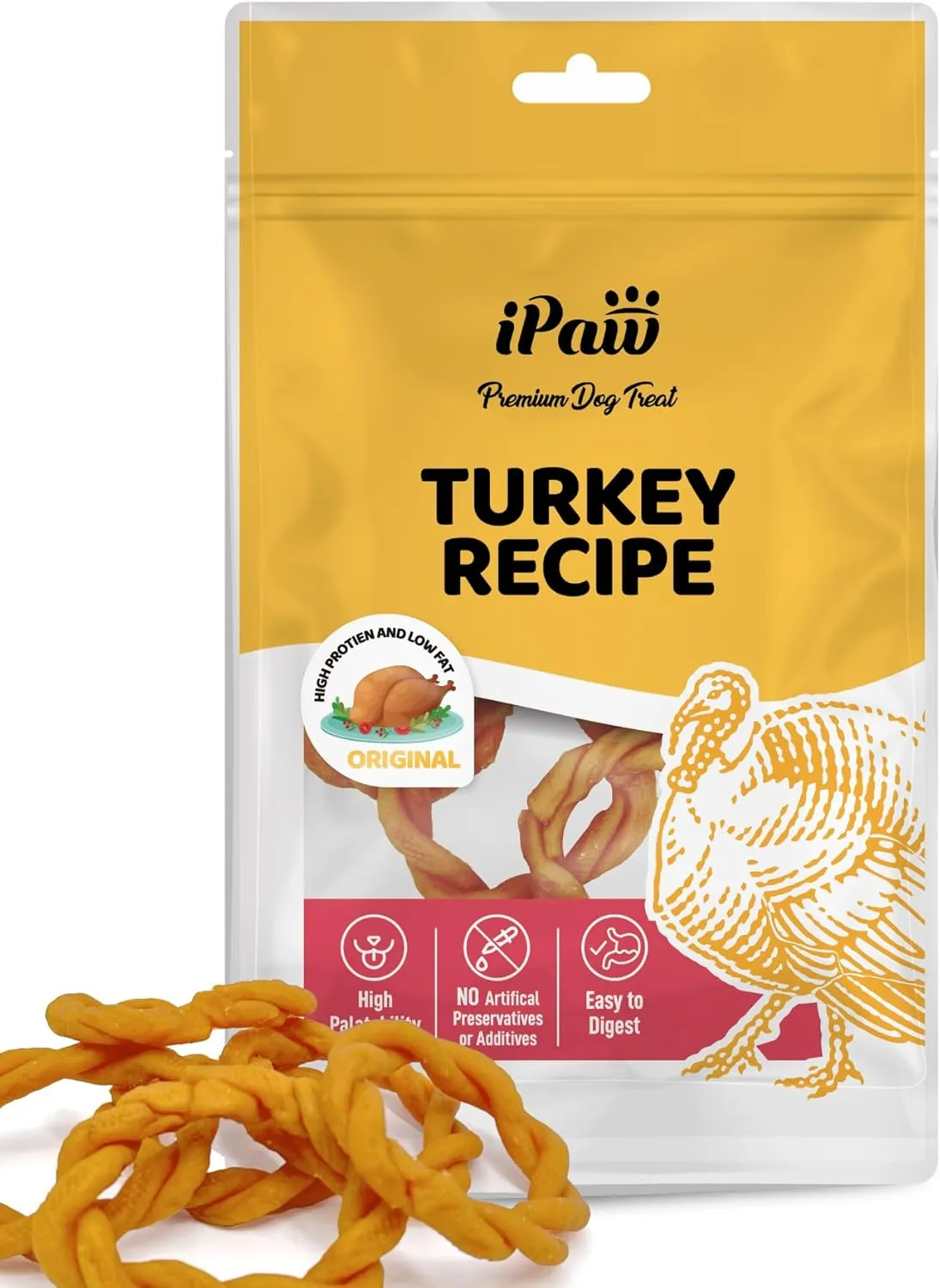 Turkey Dog Treats, All Natural Human Grade Dog Treat, Suitable for Training chew, US Sourced Raw Material, Hypoallergenic, Rawhide Alternative, Ring (Original)
