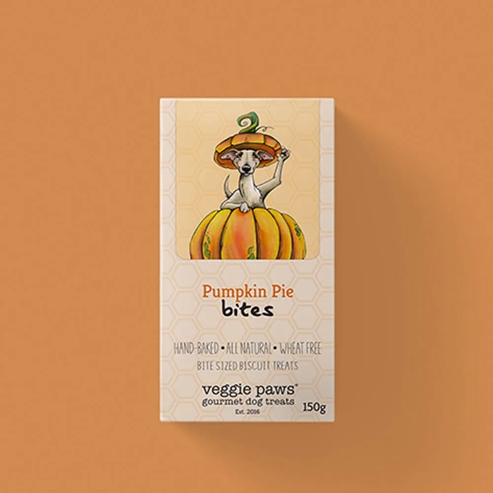 Veggie Paws Gourmet Dog Treats Bites 150g - Pumpkin Pie