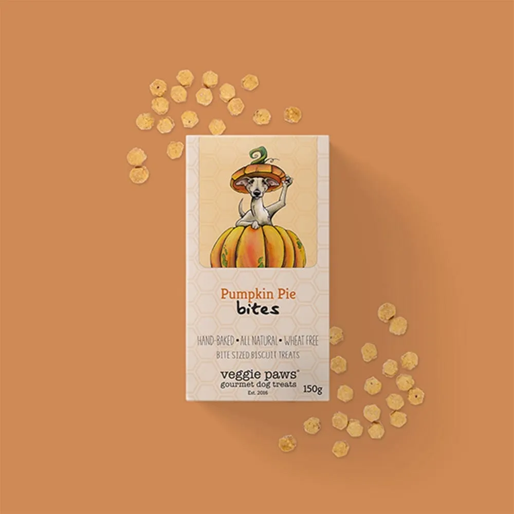 Veggie Paws Gourmet Dog Treats Bites 150g - Pumpkin Pie