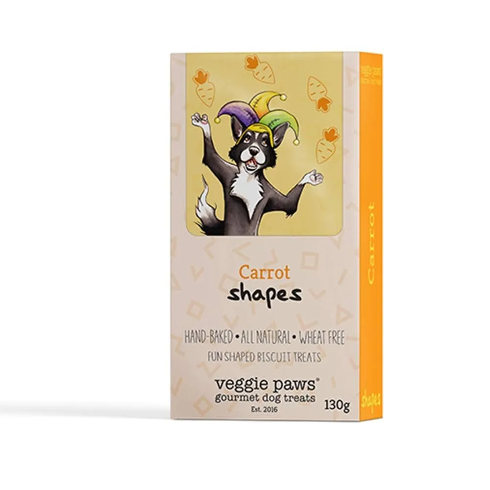 Veggie Paws Gourmet Dog Treats Shapes 130g - Carrot