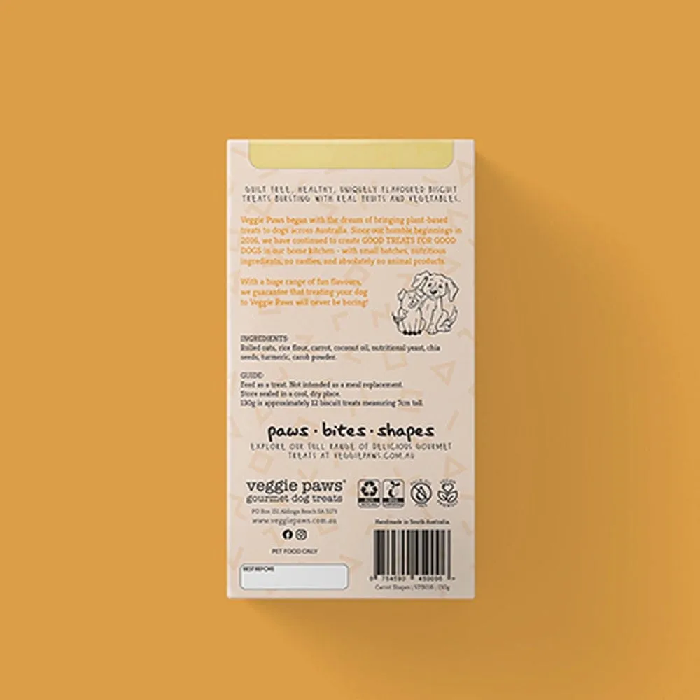 Veggie Paws Gourmet Dog Treats Shapes 130g - Carrot