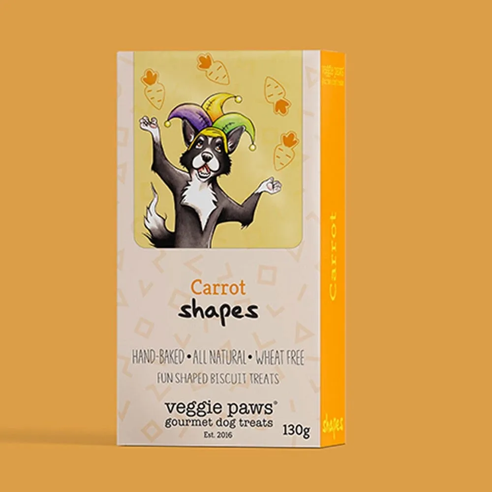 Veggie Paws Gourmet Dog Treats Shapes 130g - Carrot