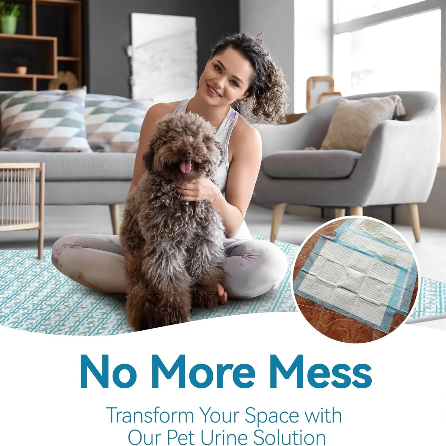 Washable Pee Pads for Dogs - 2 Pack Extra Thick Reusable Puppy Pads with Super Absorbency, Waterproof & Non-Slip Dog Pee Pads for Potty Training , Whelping , Playpen , Crate , Prevents Leakage 31"x36"