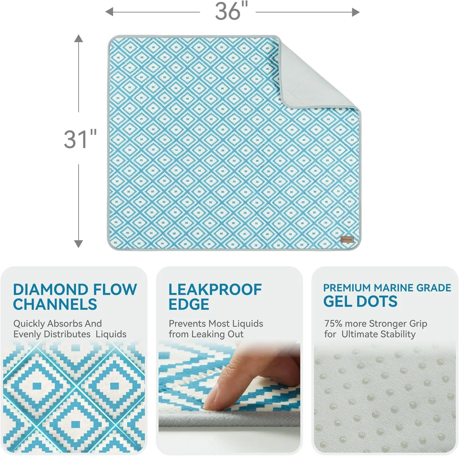 Washable Pee Pads for Dogs - 2 Pack Extra Thick Reusable Puppy Pads with Super Absorbency, Waterproof & Non-Slip Dog Pee Pads for Potty Training , Whelping , Playpen , Crate , Prevents Leakage 31"x36"