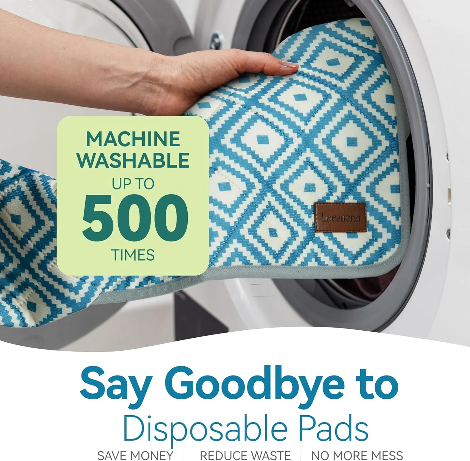 Washable Pee Pads for Dogs - 2 Pack Extra Thick Reusable Puppy Pads with Super Absorbency, Waterproof & Non-Slip Dog Pee Pads for Potty Training , Whelping , Playpen , Crate , Prevents Leakage 31"x36"