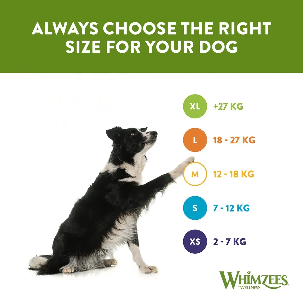 Whimzees Alligator Dental Dog Chew Treat Pack 87mm Medium 12 Pack