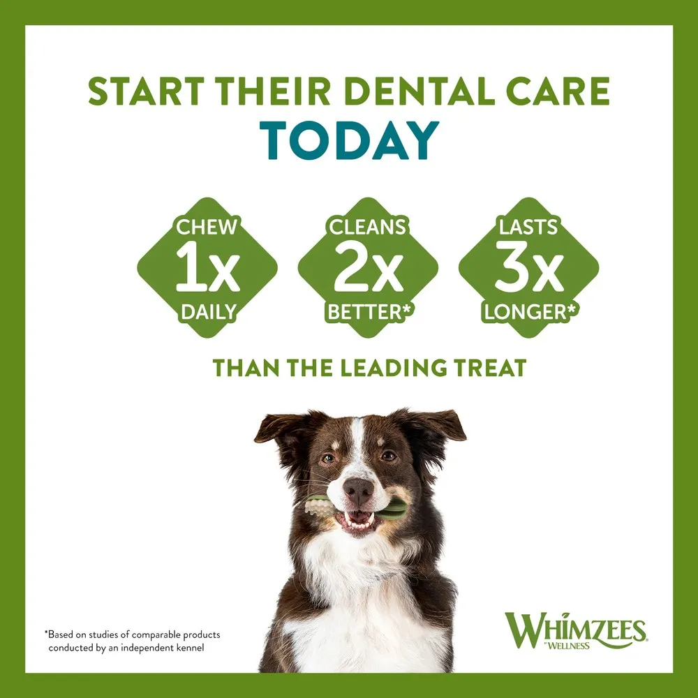 Whimzees Alligator Dental Dog Chew Treat Pack 87mm Medium 12 Pack