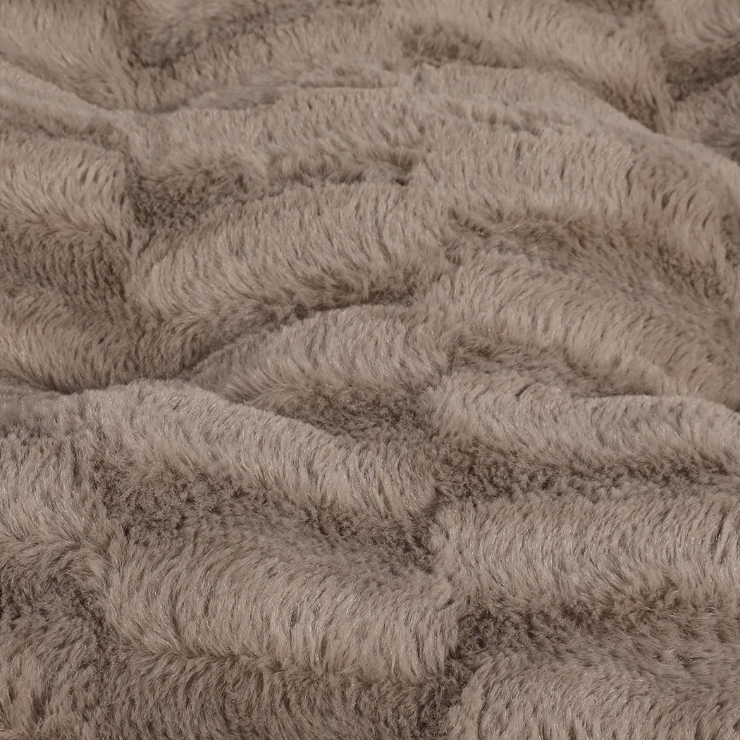 XLarge Dog Beds Calming Warm Soft Plush Comfy - Khaki