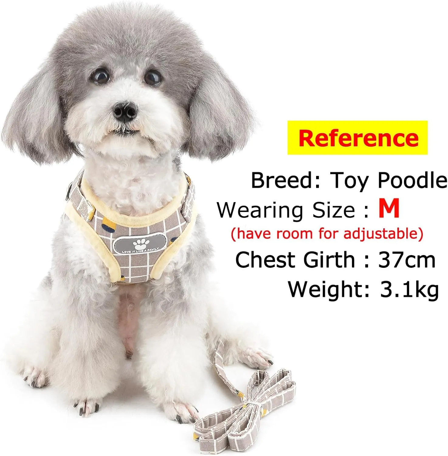 Zunea No Pull Small Dog Harness and Leash Set Adjustable Reflective Step-in Chihuahua Vest Harnesses Mesh Padded Plaid Escape Proof Walking Puppy Jacket for Boy Girl Pet Dogs Cats Khaki M